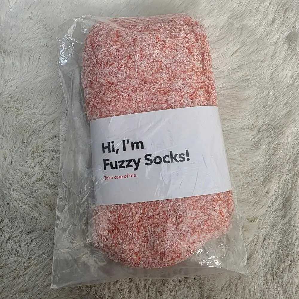 NWT Shapermint Pink Fuzzy Slipper Sock Small